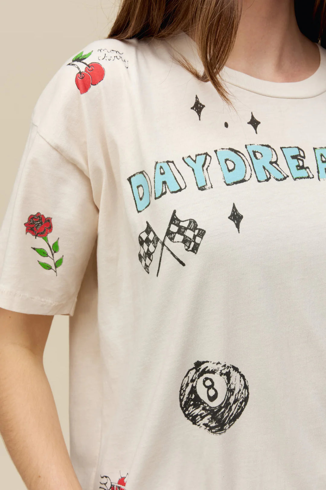 Daydreamer Sketches Merch Tee, Dirty White