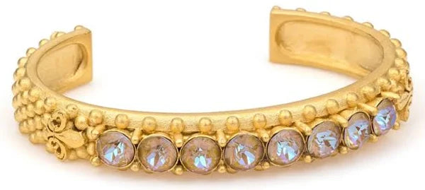 Fleur De Lis Bangle Gold Ochre Delite Euro Crystal