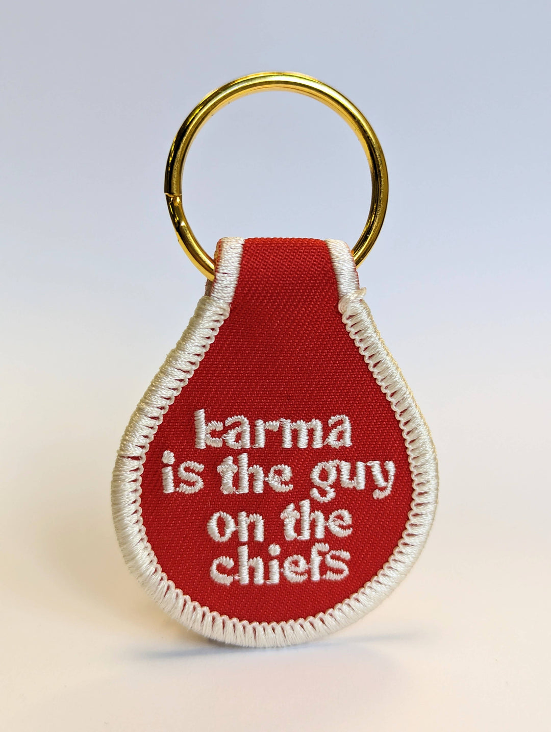 Karma Embroidered Key Tag