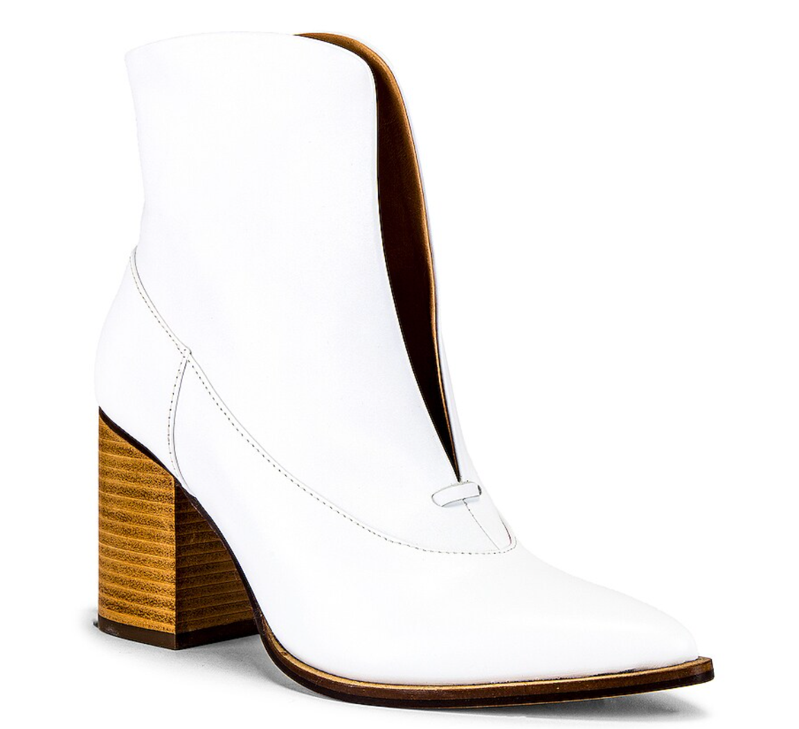 Scallop Ivory Ankle Boot
