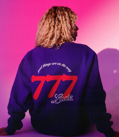 777 Luck Crewneck, Purple