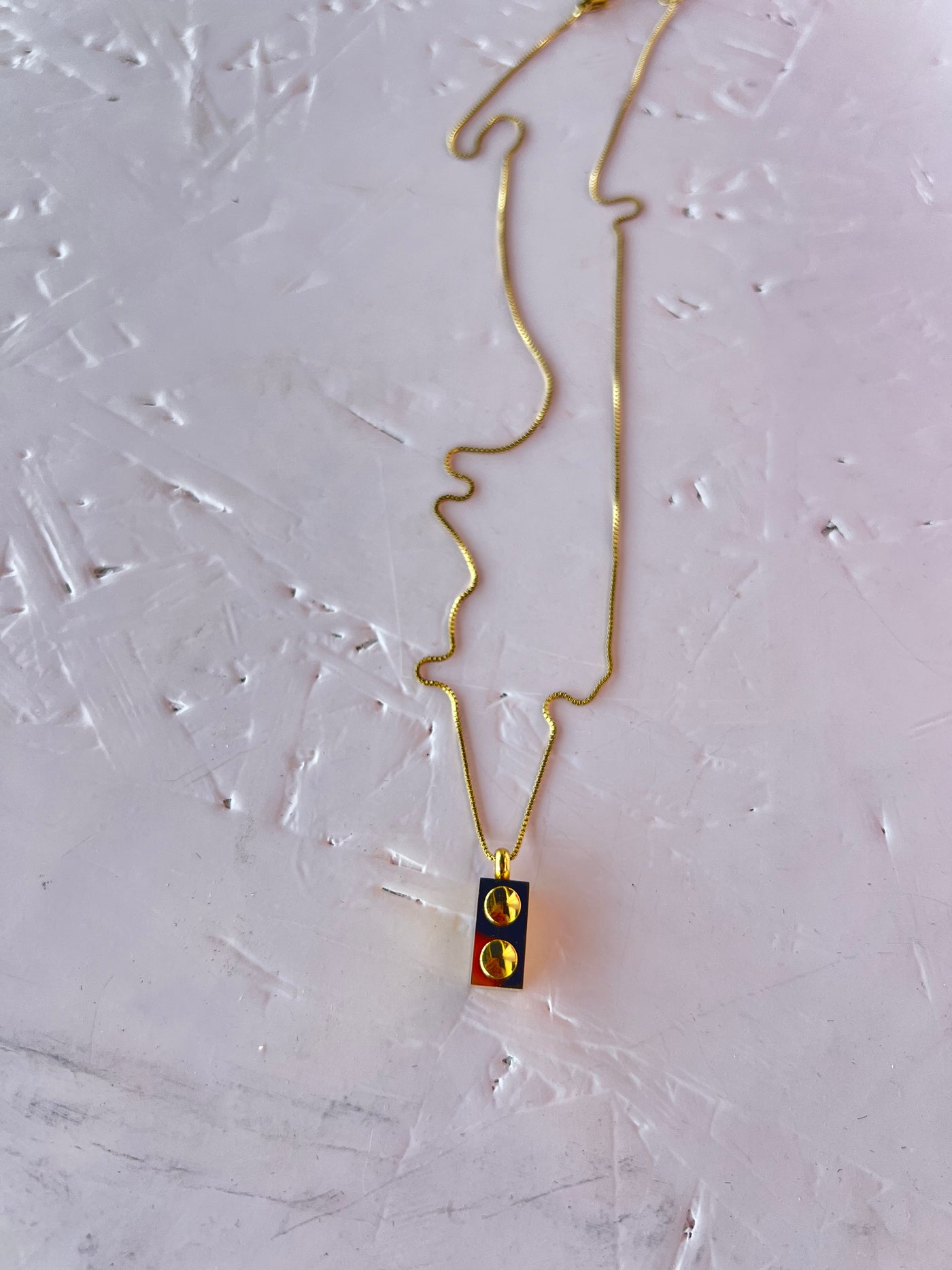 Gilded Lego Necklace, Gold