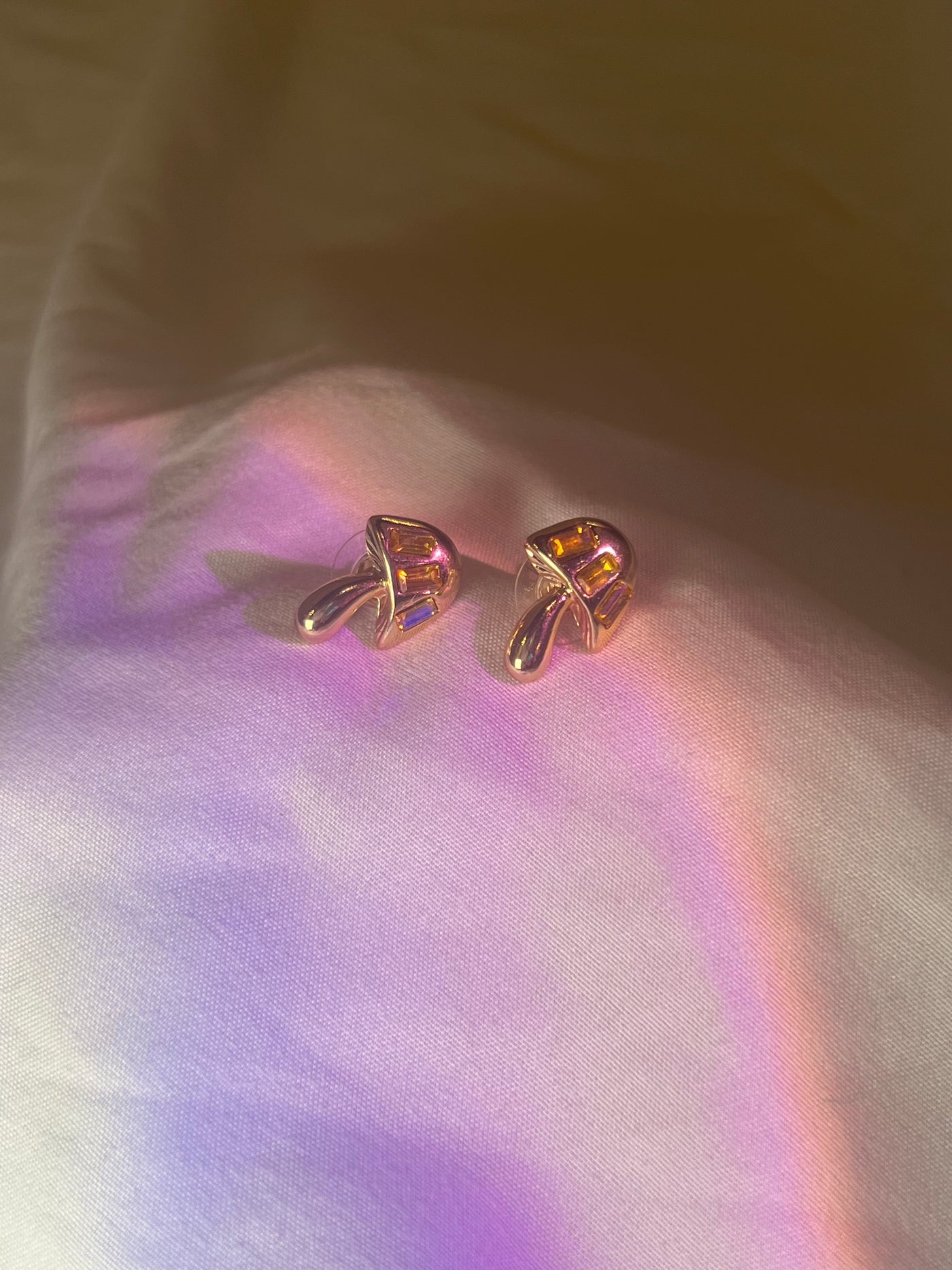 Iridescent Sparkle Mushie Stud Earrings