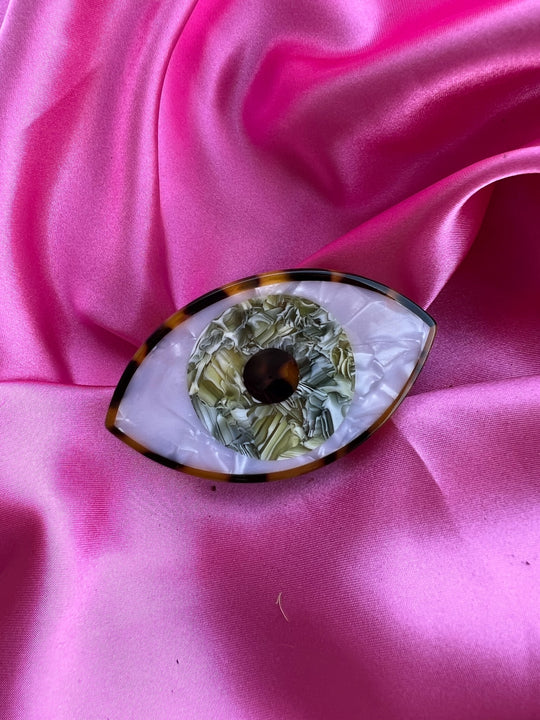 Marbled Acrylic Eye Claw Clip