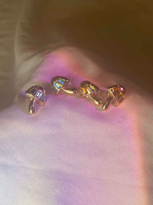 Iridescent Sparkle Mushie Stud Earrings
