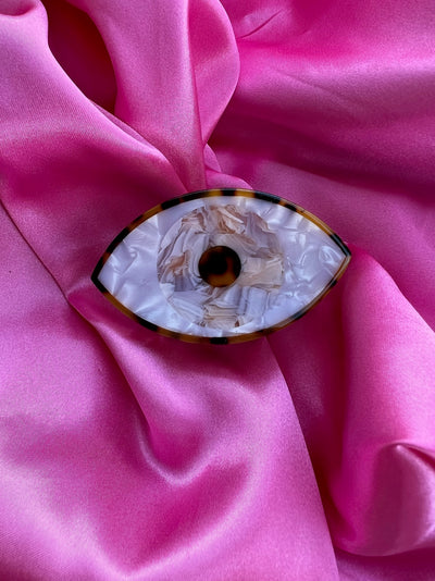 Marbled Acrylic Eye Claw Clip