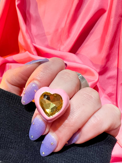 Chunky Heart Jewel Ring